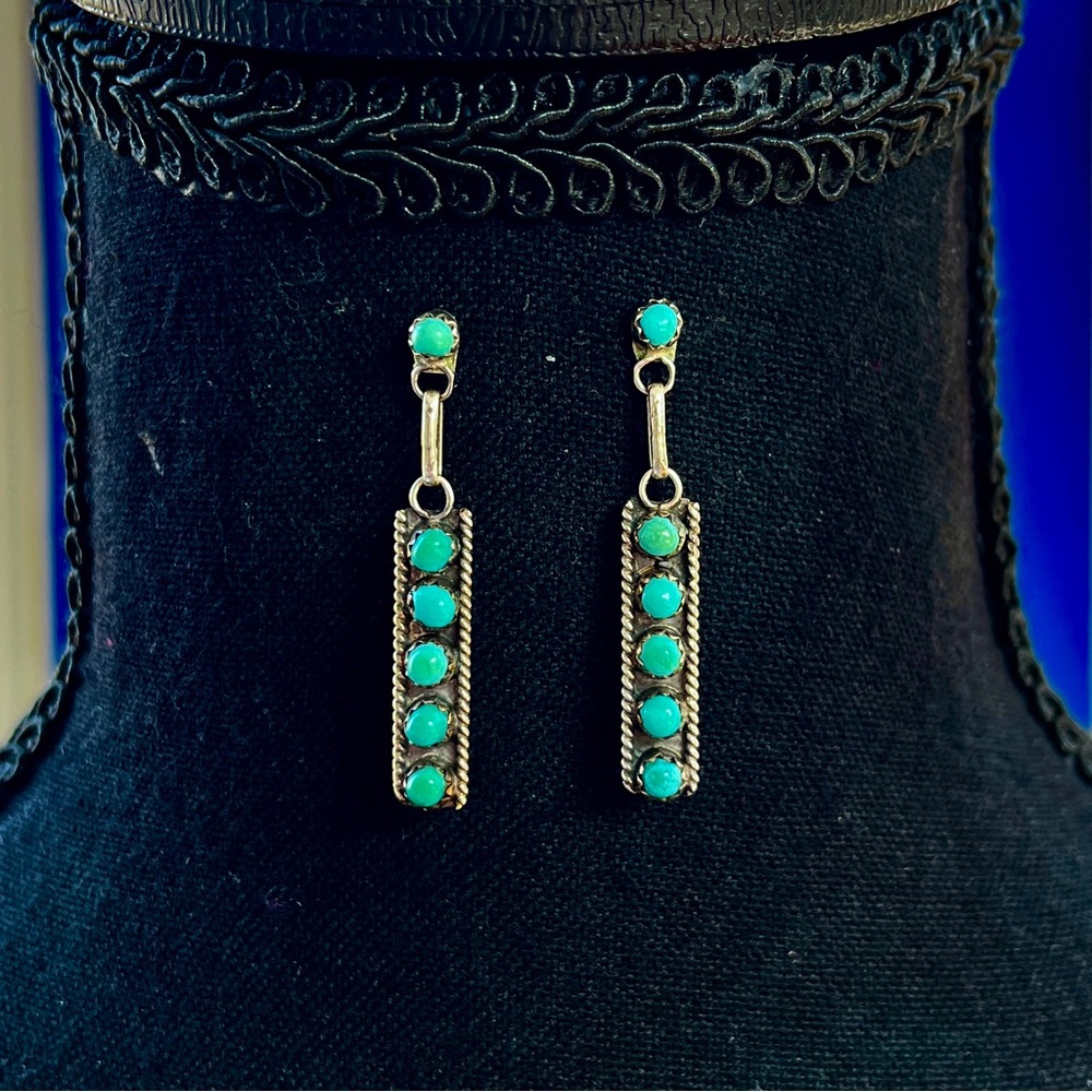 Roger Skeet Jr. (Navajo) Turquoise & Sterling Silver Earrings